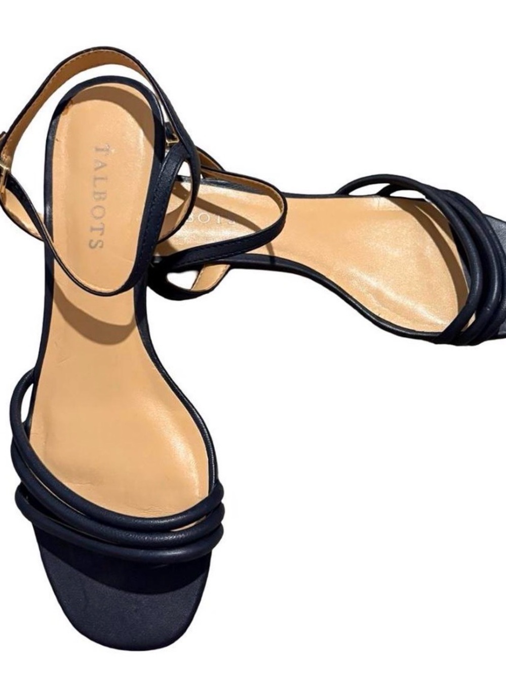 Talbots Black Strappy Ankle‑Strap Sandals for Women